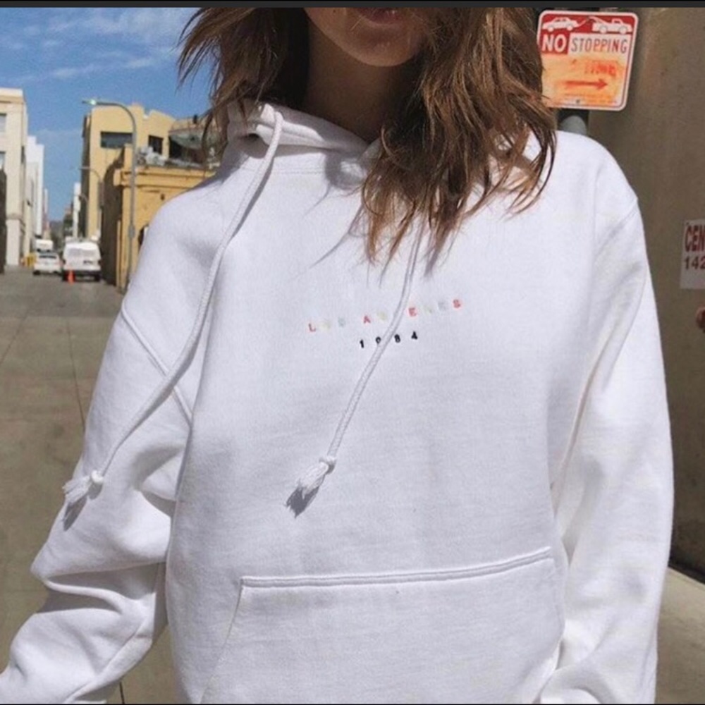 White Los Angeles hoodie